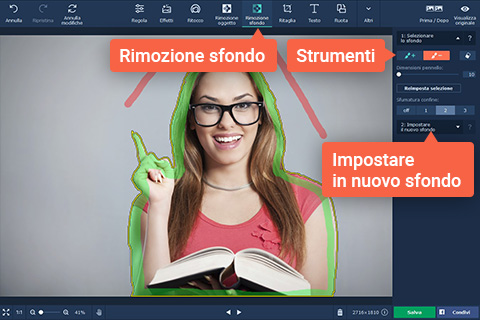 Movavi Photo Editor rimozione sfondo